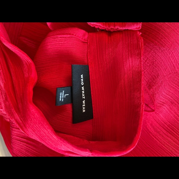 Fun red tunic blouse with high neck - Picture 5 of 6